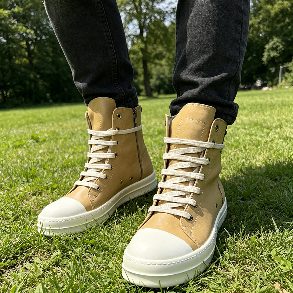 Streetwear Brand Top - Ro Colorful Leather High Top Men