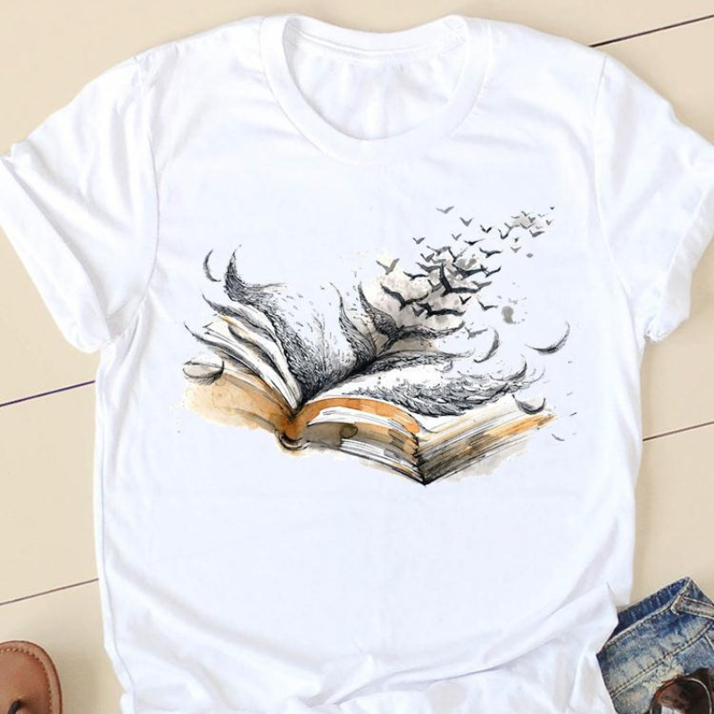 Women's Retro Book T-shirt Cut - Streetwear Brand Book avaliação e preço